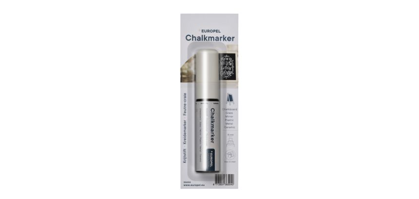 Krijtstift Europel 15mm wit blister 1 stuk