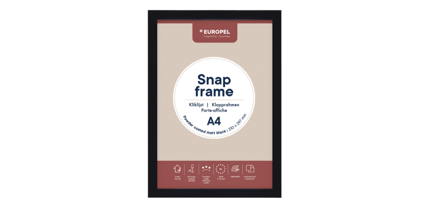 Europel Snap Frame A4 25mm Matte Black