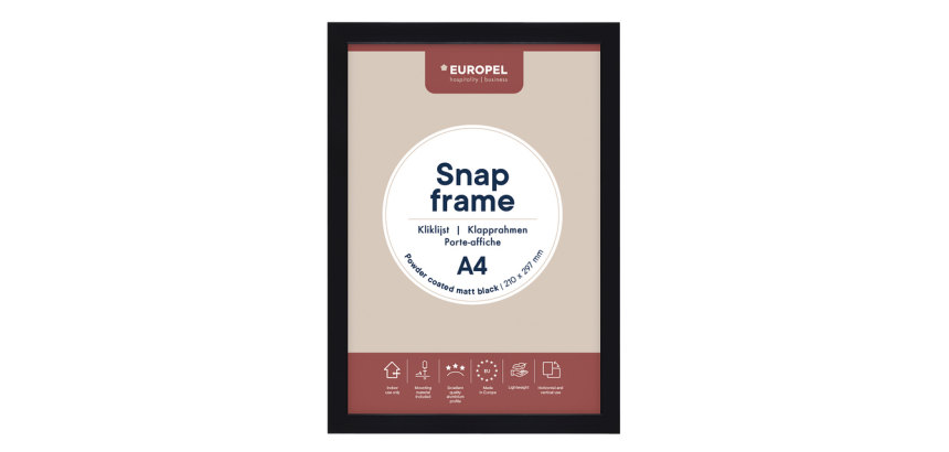 Kliklijst Europel A4 25mm mat zwart