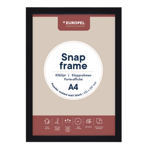 Cadre clipsable Europel A4 25mm noir mat