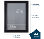 Kliklijst Europel A4 25mm mat zwart