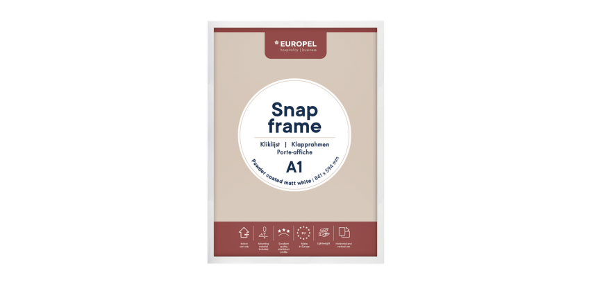 Cadre clipsable Europel A1 25mm blanc mat