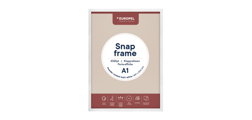 Cadre clipsable Europel A1 25mm blanc mat
