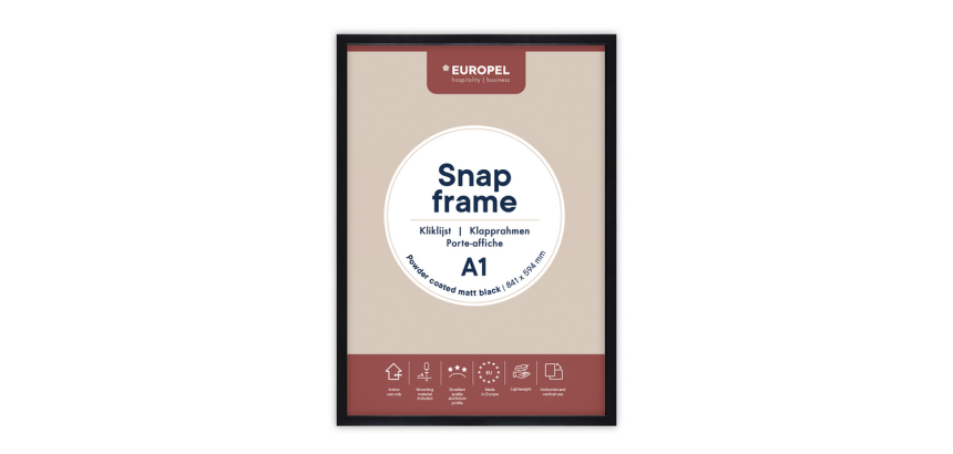 Kliklijst Europel A1 25mm mat zwart