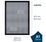 Kliklijst Europel A1 25mm mat zwart