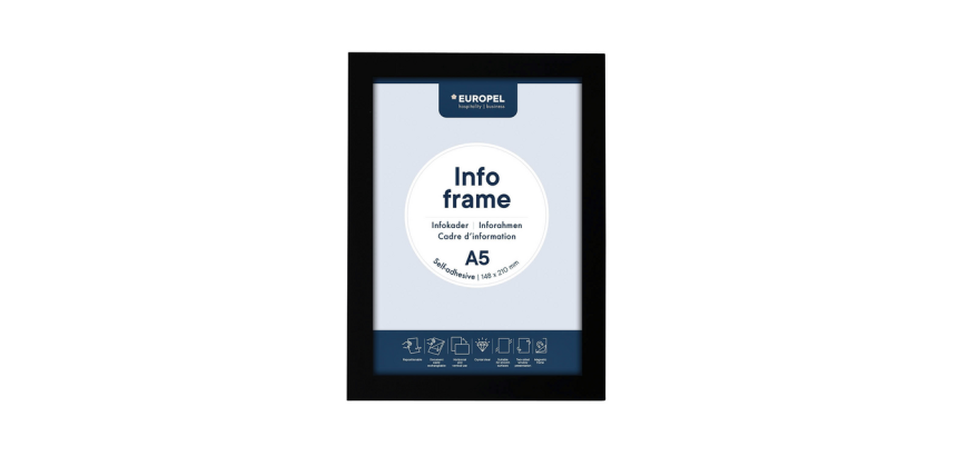 Black A5 self-adhesive info frame Europel