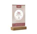 Présentoir de table Europel A5 acryl avec socle en bois