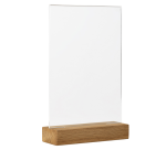 Présentoir de table Europel A5 acryl avec socle en bois