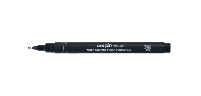 Fineliner Uni-ball Pin 1.2mm zwart