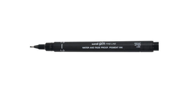 Fineliner Uni-ball Pin 1mm zwart