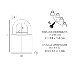 Cadenas Master Lock 4 assorti alu 20mm 4 pièces
