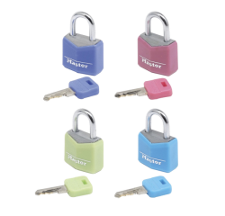 Hangslot MasterLock 4 assorti alu 20mm 4 stuks