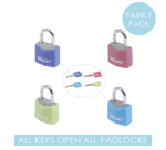 Cadenas Master Lock 4 assorti alu 20mm 4 pièces