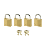 Master Lock Padlock 4 Identical Keys Brass 20mm 4 Pieces