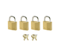 Hangslot MasterLock 4 gelijksluitend messing 20mm 4 stuks