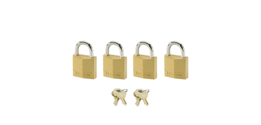 Cadenas Master Lock 4 verrouillage égal laiton 20mm 4 pièces