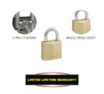 Master Lock Padlock 4 Identical Keys Brass 20mm 4 Pieces