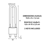 Hangslot MasterLock verstelbaar messing 50mm