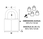 Cadenas Master Lock 4 verrouillage égal laiton 30mm 4 pièces