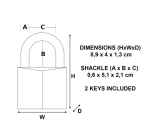 Hangslot MasterLock beugel 51mm messing 40mm