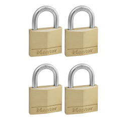 Hangslot MasterLock 4 gelijksluitend messing 50mm 4 stuks