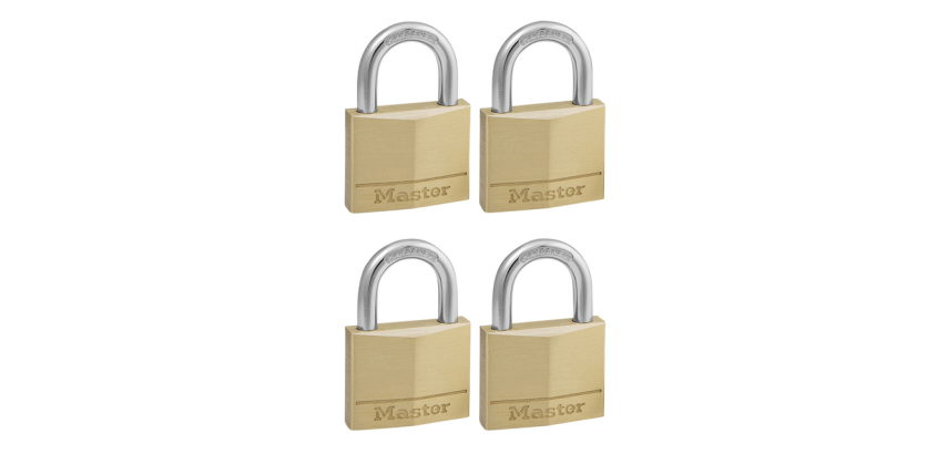 Master Lock Vorhängeschloss 4 gleichschließende Schlösser Messing 50mm 4 Stück