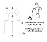 Cadenas Master Lock 4 verrouillage égal laiton 50mm 4 pièces