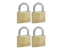 Hangslot MasterLock 4 gelijksluitend messing 40mm 4 stuks