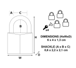 Hangslot MasterLock 4 gelijksluitend messing 40mm 4 stuks