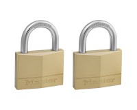 Hangslot MasterLock 2 gelijksluitend messing 50mm 2 stuks