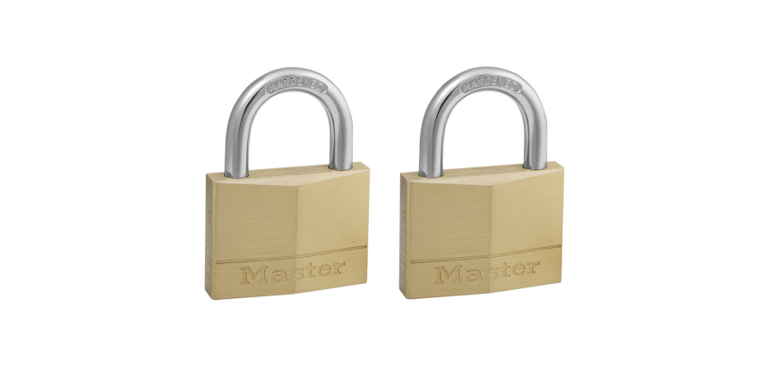 Master Lock Padlock 2 keyed alike brass 50mm 2 pieces
