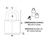 Master Lock Padlock 2 keyed alike brass 50mm 2 pieces