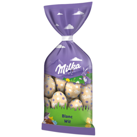 Chocolade Milka paaseitjes wit zak à 12/13 stuks