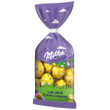 Oeufs de Pâques en chocolat Milka praliné croquant sachet 12/13 pièces