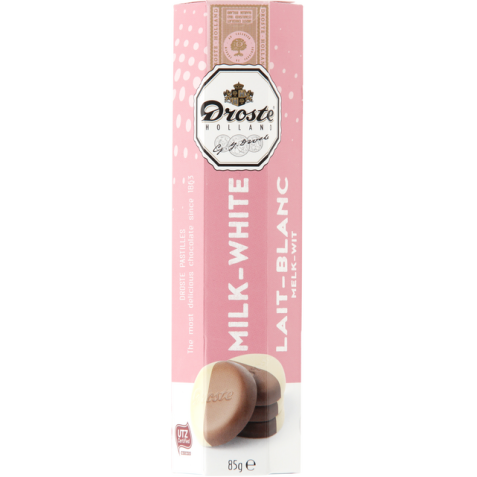 Chocolade Droste pastilles melk wit 85gr