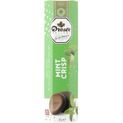 Chocolat Droste pastilles noir menthe crisp 85g