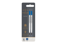 Rollerpenvulling Parker Quink medium blauw blister à 2 stuks