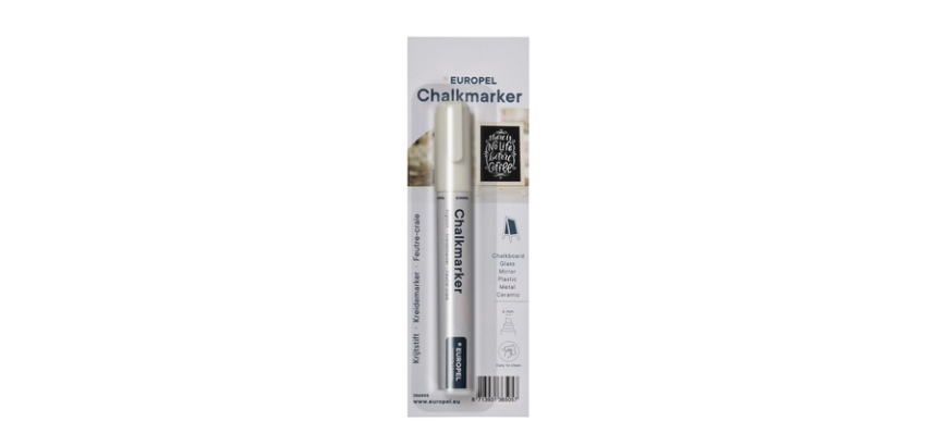 Krijtstift Europel 6mm wit blister 1 stuk