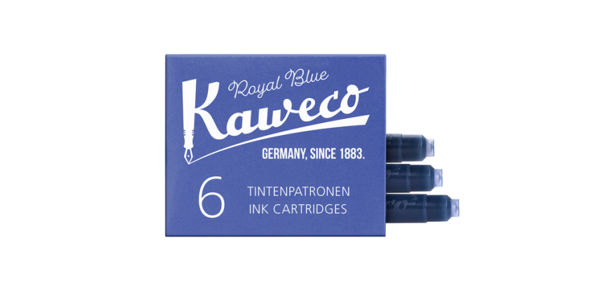Kaweco royal blue ink cartridge box of 6 pieces
