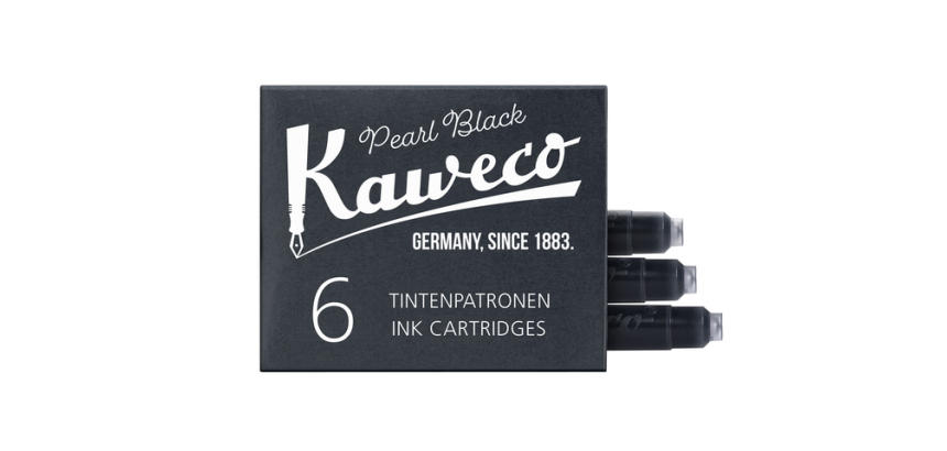 Kaweco black ink cartridge box of 6 pieces