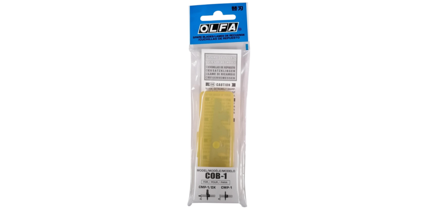 Olfa CMP-1 spare blades, blister pack of 15 pieces