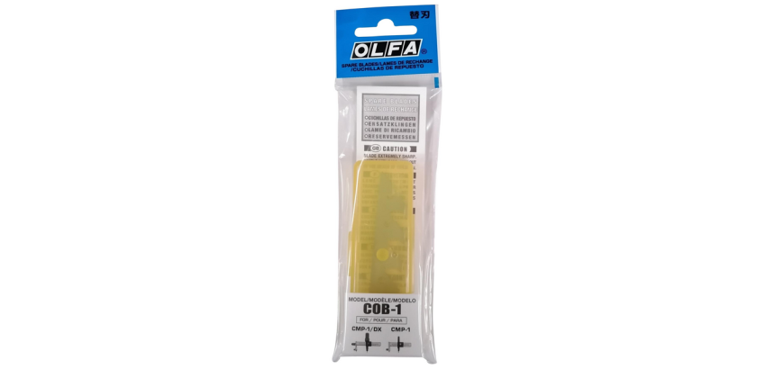 Olfa CMP-1 spare blades, blister pack of 15 pieces