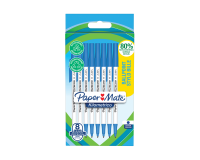 Stylo bille Paper Mate Kilometrico Recycled bleu Medium blister 8 pièces
