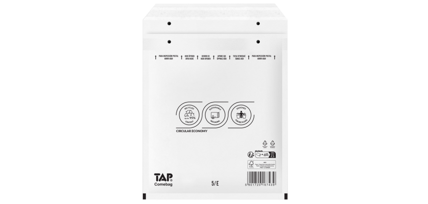 Enveloppe à bulles TAP Comebag n°15 240x175mm blanc 100 pièces