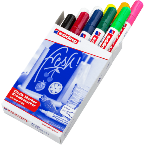 Krijtstift edding 4095 rond 2-3mm assorti doos à 10 stuks