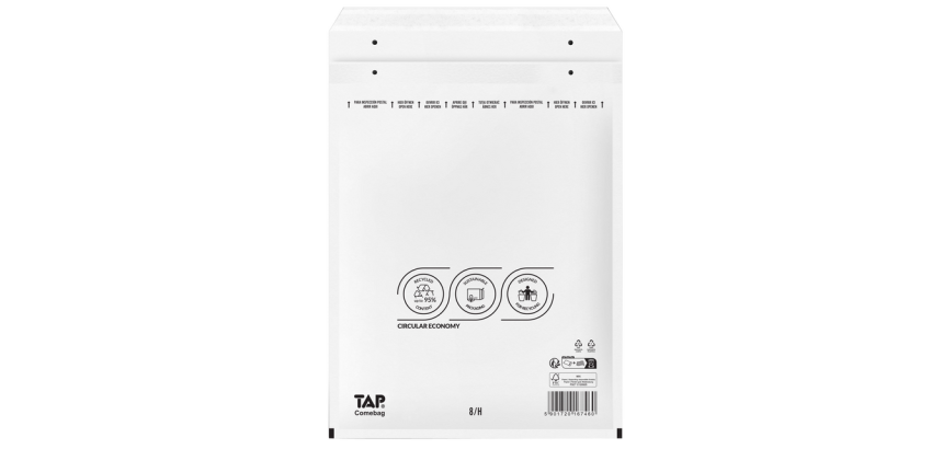 Enveloppe à bulles TAP Comebag n°18 290x370mm blanc 100 pièces