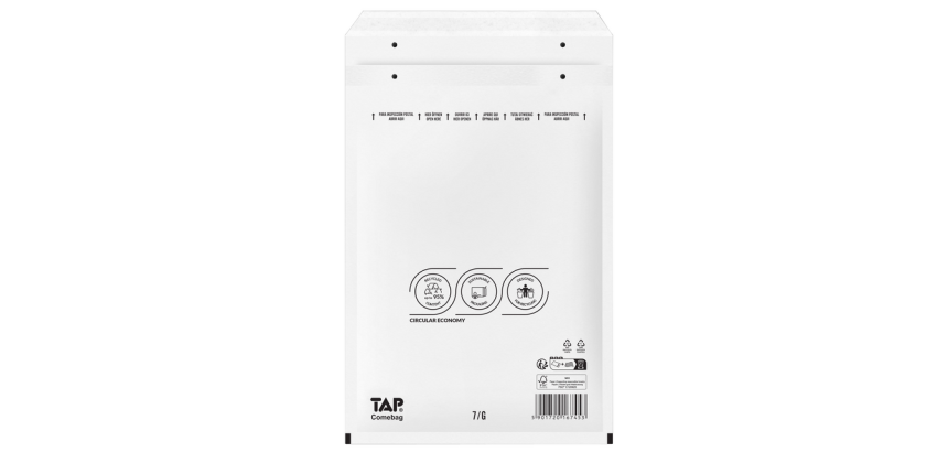Enveloppe à bulles TAP Comebag n°17 250x350mm blanc 100 pièces