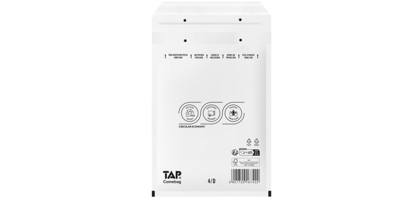 Bubble envelope TAP Comebag #14 200x175mm white 100 pieces