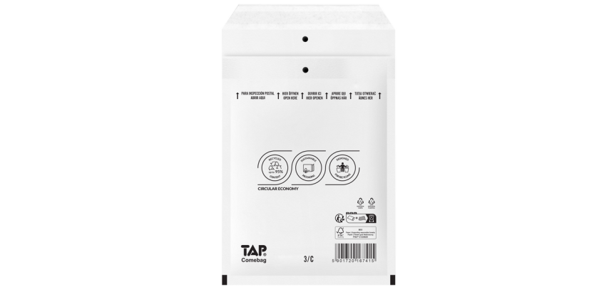 Enveloppe à bulles TAP Comebag n°13 170x225mm blanc 100 pièces