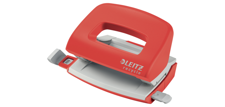 Leitz NeXXt Recycle Mini Hole Punch 10 Sheets Red